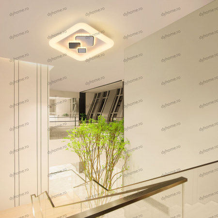 Plafoniera LED patrat design alb, 3 tipuri de lumina, 88W [3]