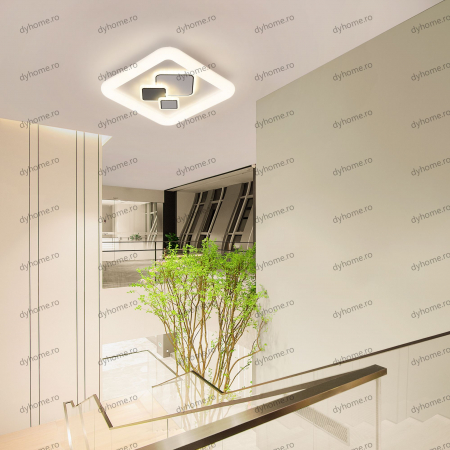 Plafoniera LED patrat design alb, 3 tipuri de lumina, 88W [2]