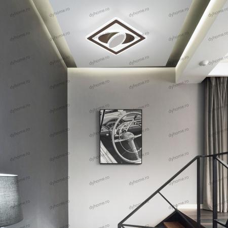 Plafoniera LED patrat design maro, 3 tipuri de lumina, 86W [1]