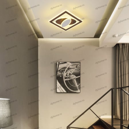 Plafoniera LED patrat design maro, 3 tipuri de lumina, 86W [3]
