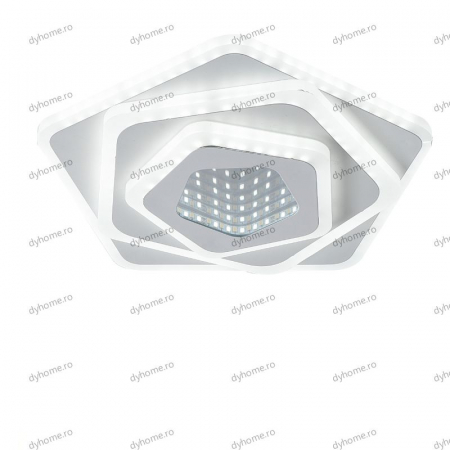 Plafoniera LED pentagon 3D design, 3 tipuri de lumina, 80W [1]