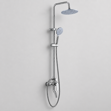 Coloana de Dus - Set duș cu coloană Odin, cap ploaie rotund 22.5cm, inox 304, 3 funcții, montaj perete, OD8808