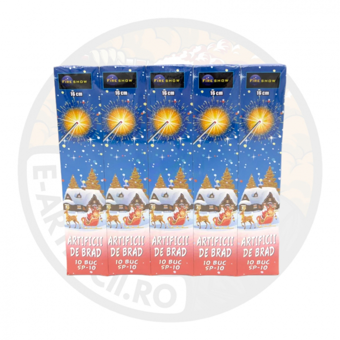 Artificii sparklers de mana - stelute de brad 16 cm - set 10 buc [2]