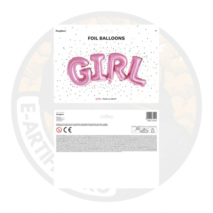 Balon din folie Girl, 67 cm, roz [2]