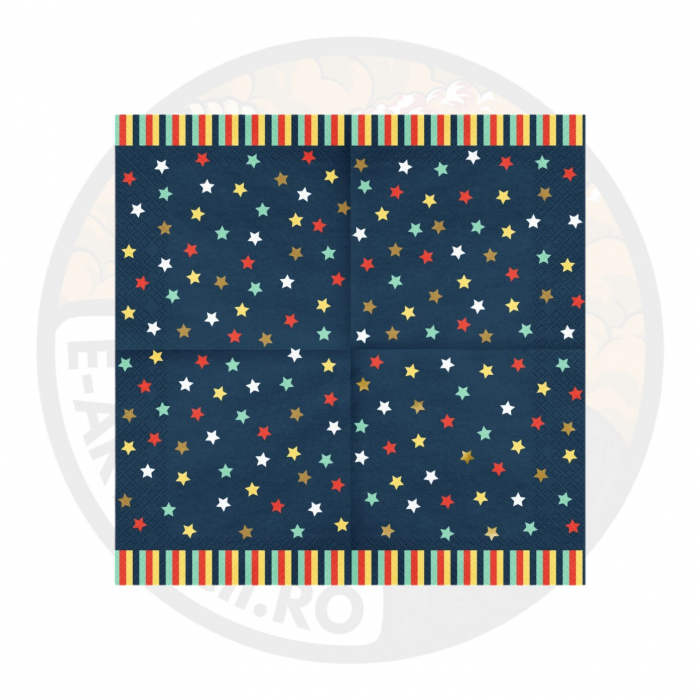 Set 12 servetele Stele, 33x33cm, albastru marin [3]