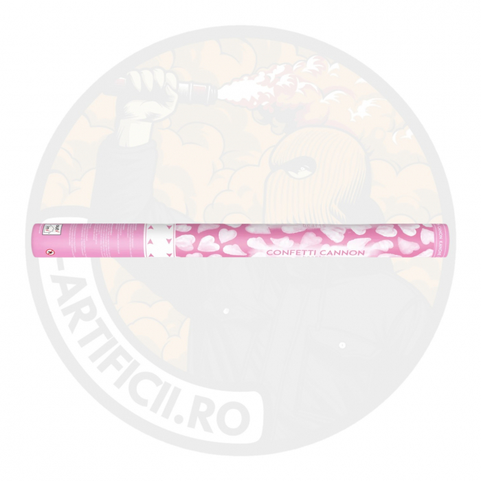 Tun de confetti cu inimi, alb, 60cm [2]