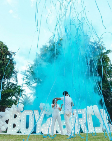 Artificii de zi albastre Gender Reveal [3]