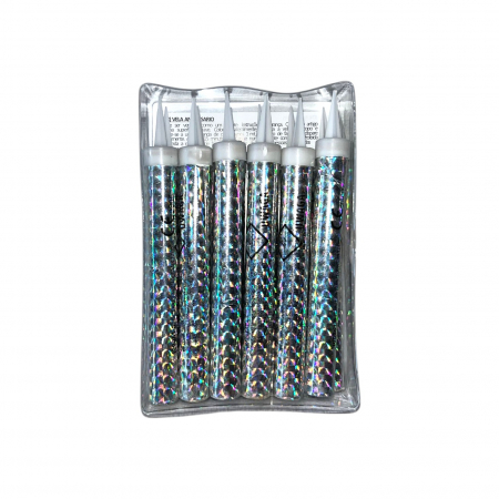 Fumigene colorate profesionale - Artificii Tort Argintii 12 cm / 12 buc