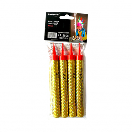 EMITATOARE DE SUNET - Artificii Tort Aurii 12 cm / 4 buc