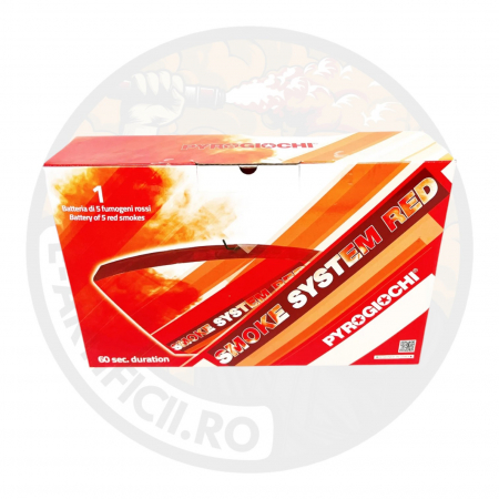 TOATE PRODUSELE - Baterie profesionala de fumigene colorate, Pyrogiochi, 18 ani+, Rosu