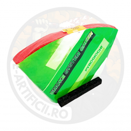 Baterie profesionala de fumigene colorate, Pyrogiochi, 18 ani+, Verde [1]