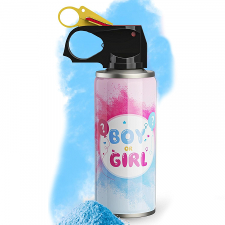 Extinctoare gender reveal - Extinctor cu pudra colorata albastra Gender Reveal