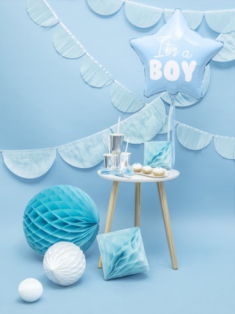 Balon din folie Stea - It's a boy, 48 cm, albastru deschis [2]