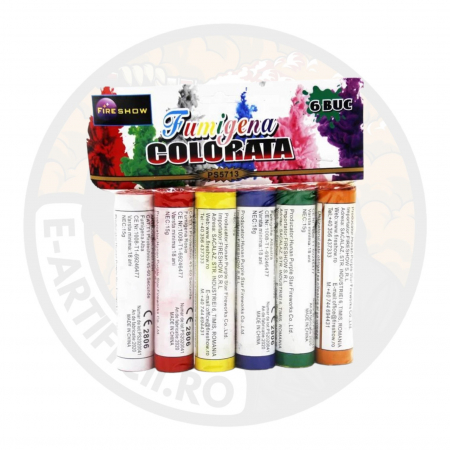 TOATE PRODUSELE - Fumigene colorate cu fitil - set 6 buc