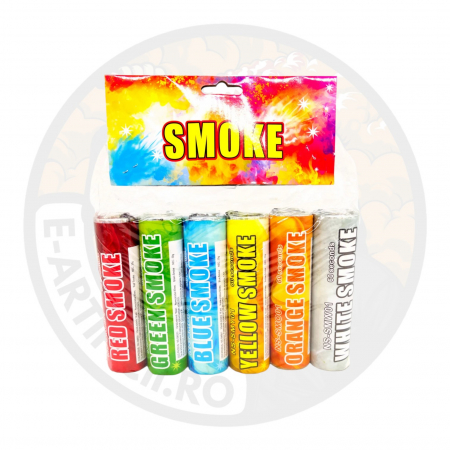 TOATE PRODUSELE - Fumigene colorate cu inel - 60 sec - set 6 buc