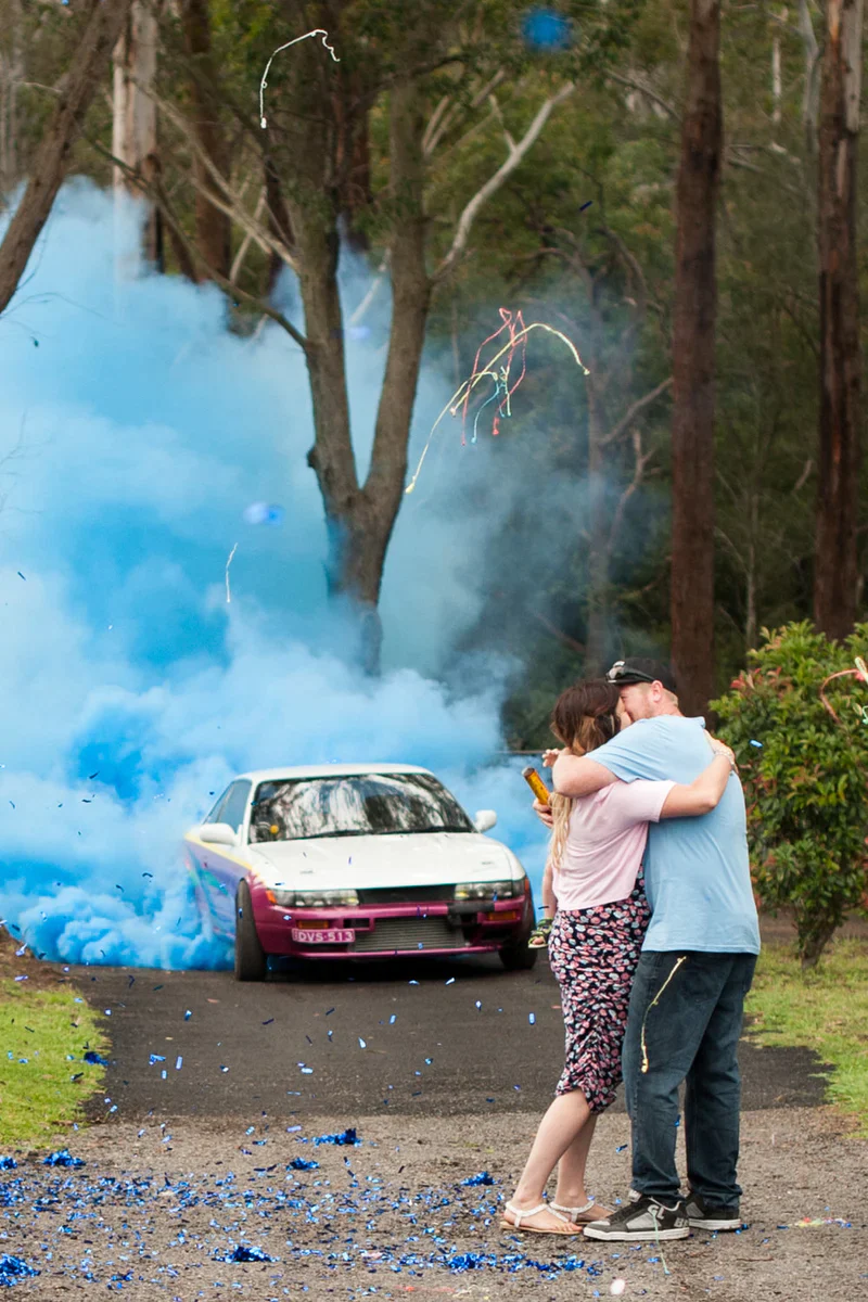 Kit Masina pentru Burnout Gender Reveal - Albastru [1]