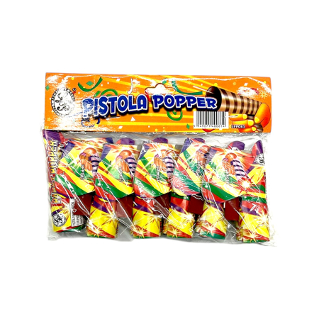 TOATE PRODUSELE - Pistol Party color paper Ø25/L95mm – Pistola popper – set 6 bucati
