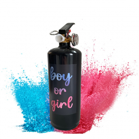 Extinctoare gender reveal - Stingator pudra colorata albastra gender reveal 1l
