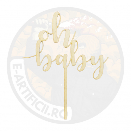ARTICOLE DE PETRECERE - Topper Tort de Lemn Oh baby, 17cm