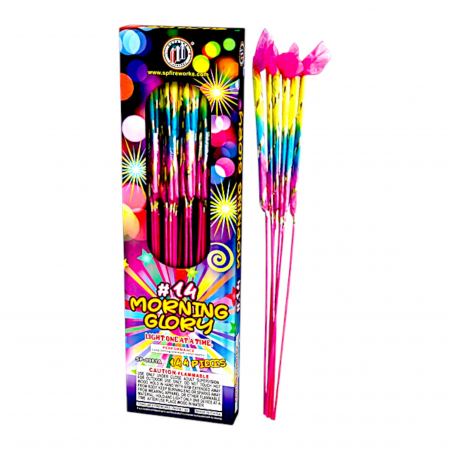 Rachete - Sparkling fountain, 47 cm, MORNING GLORY cu CRACKLING 6 buc