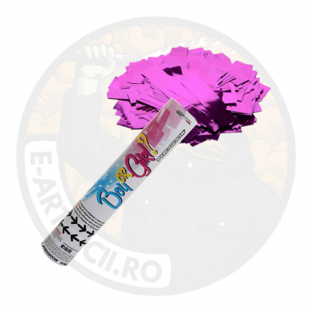 GENDER REVEAL - Tun confetti Gender Reveal roz Boy or Girl, 30 cm