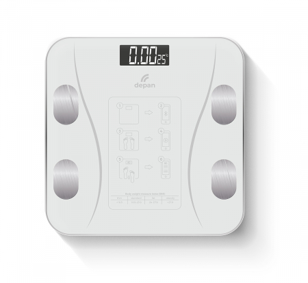 Cântar electronic din sticlă cu funcție măsurare grăsimi [1]