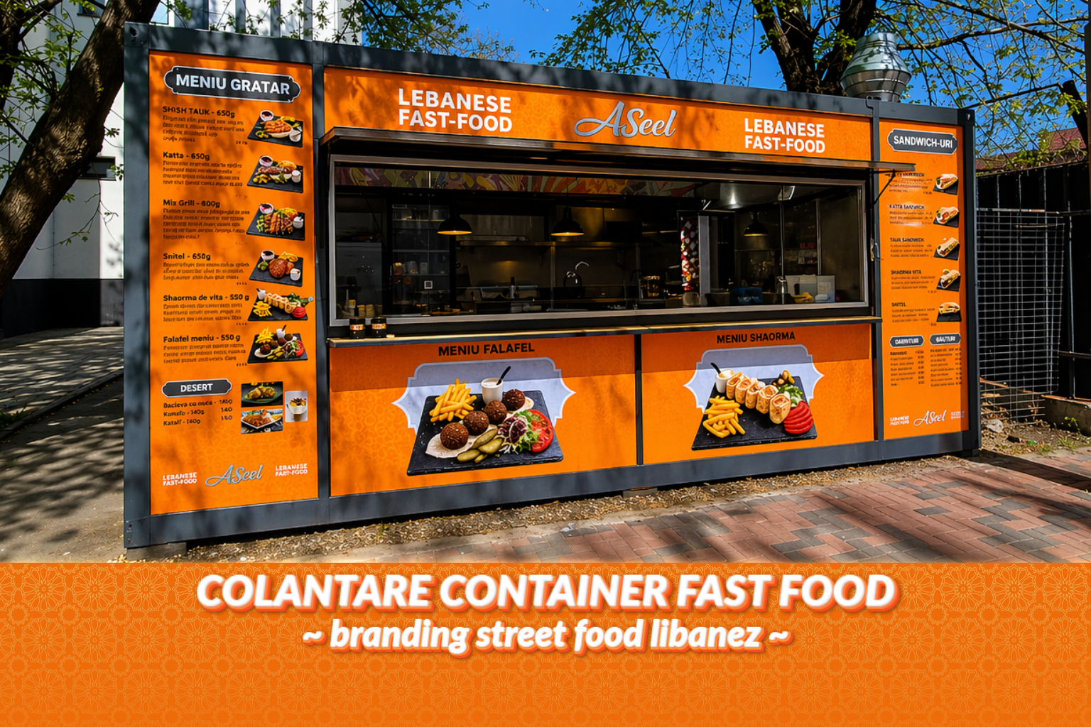 Colantare container fast food – branding street food libanez