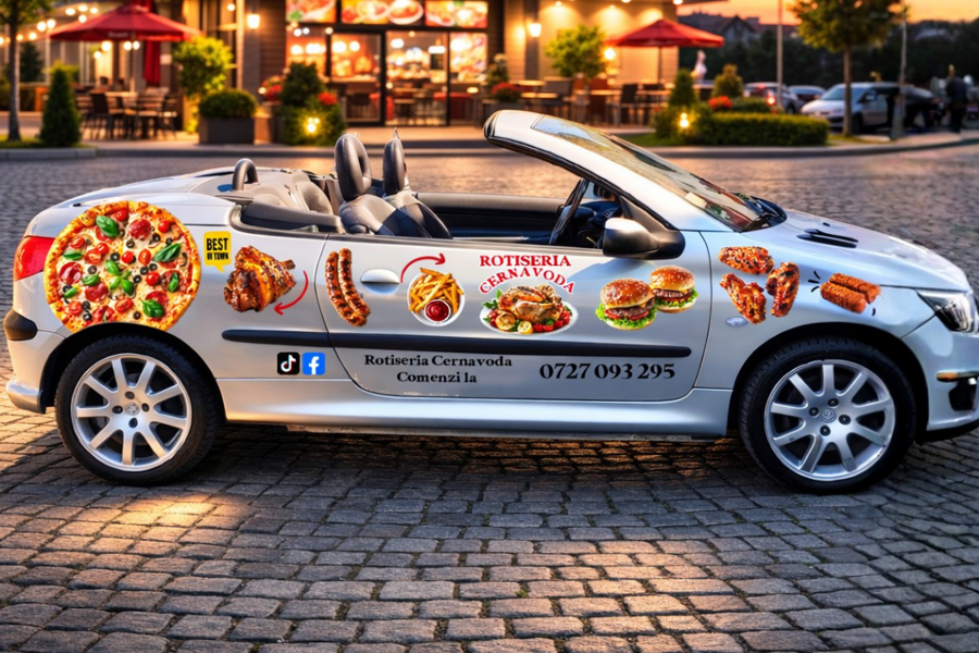 Reclame pe masini fastfood