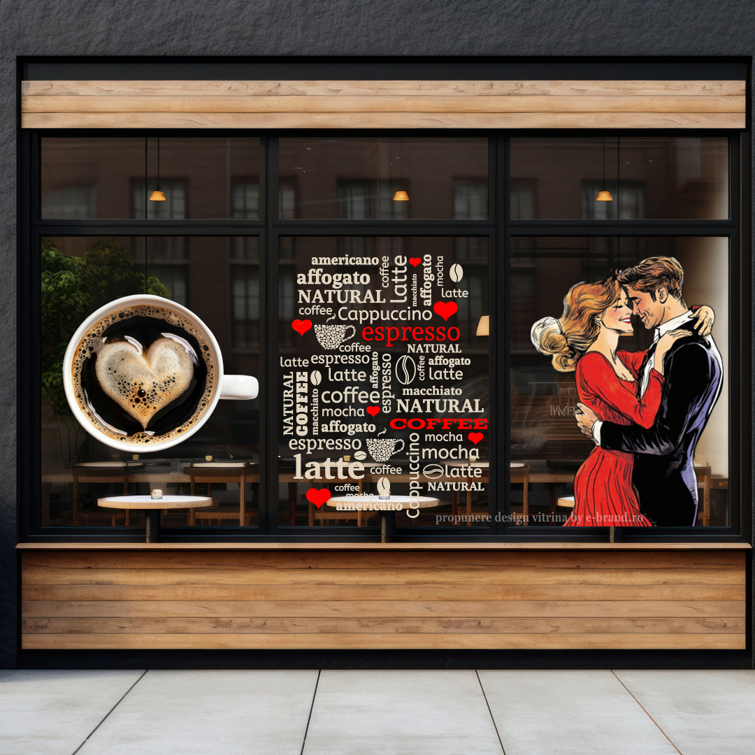 🌹 Înfrumusețează-ți vitrina cafenelei cu acest design inedit! 🌹