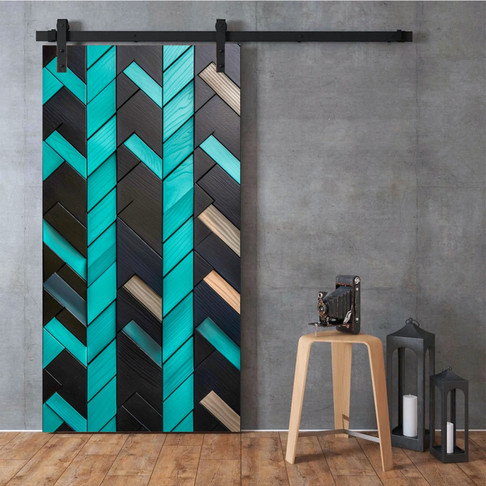 Autocolant Profesional Usa Textura Lemn Negru-Albastru UTM35 [2]