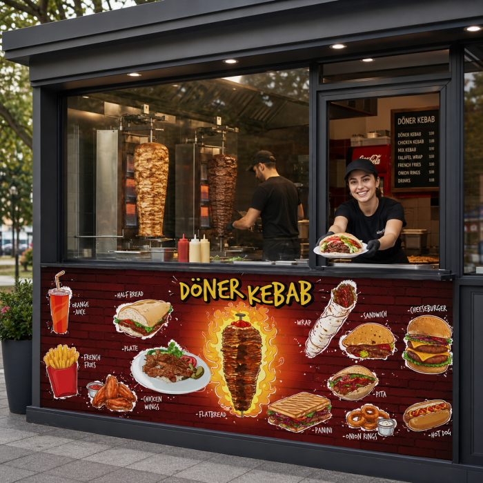 Autocolant Döner Kebab Personalizat pentru Rulotă, Food Truck sau Fast-Food [2]