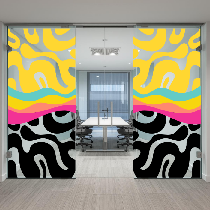 Folie sticlă cu design abstract colorat [1]