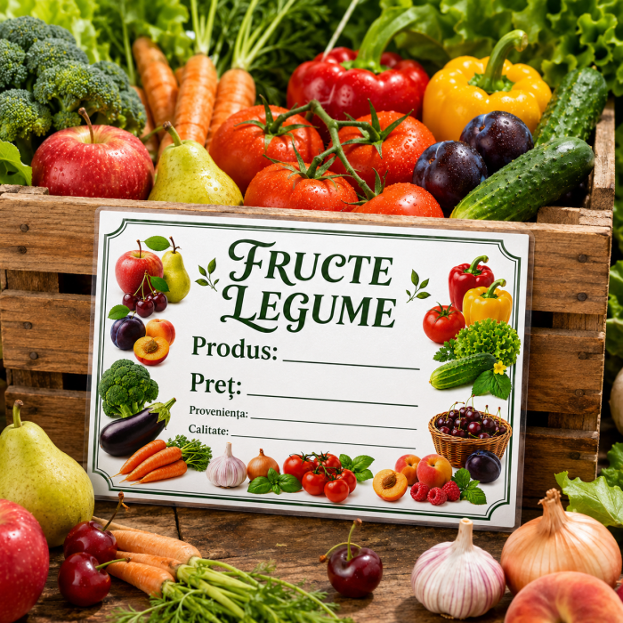 ETICHETE DE PRET LAMINATE 10X7CM LEGUME-FRUCTE [4]