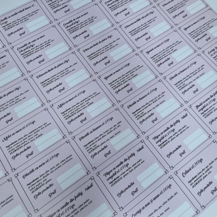 Etichete de pret laminate 7x10cm Patiserie [3]