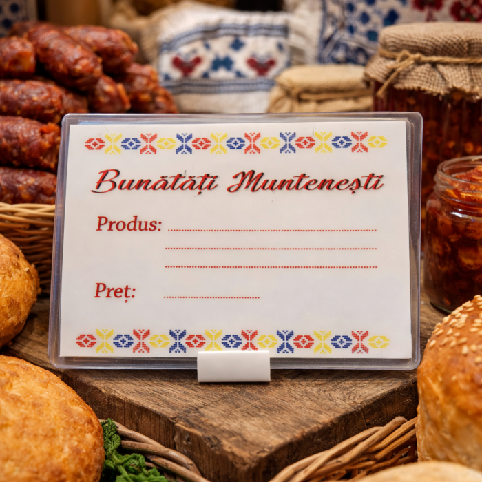 Etichete Mezeluri și Produse Tradiționale 7×10 cm cu Suport 5 cm [4]