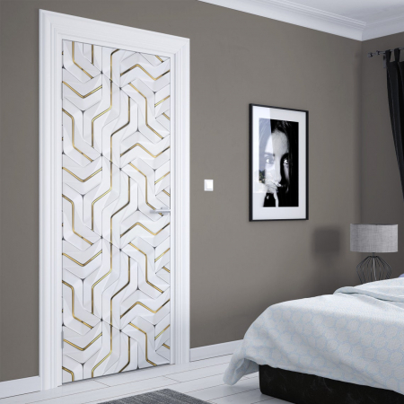 Autocolant Usi Textura Auriu cu Alb TX3D32 [2]