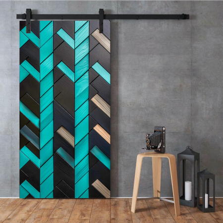 Autocolant Profesional Usa Textura Lemn Negru-Albastru UTM35 [1]