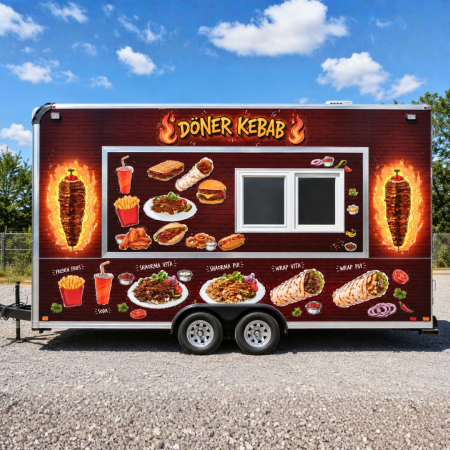 Colantări auto profesionale - Autocolant Döner Kebab Personalizat pentru Rulotă, Food Truck sau Fast-Food