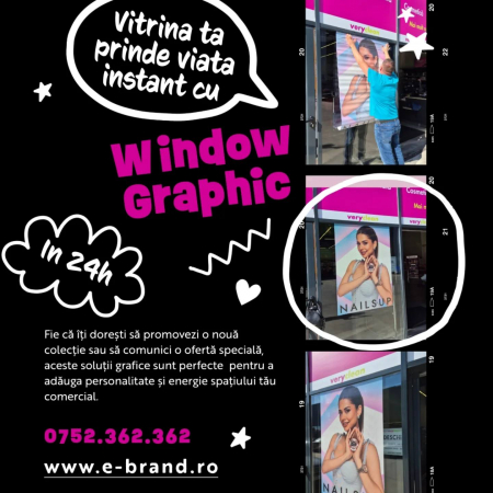 INSCRIPTIONARI VITRINE - Window Graphic- Autocolant Vitrina One Way Vision