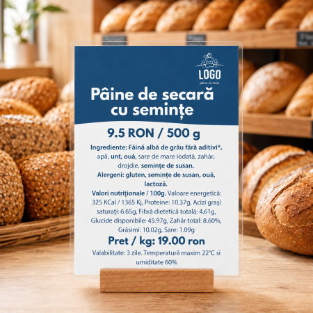 Etichetă Laminată Preț pentru Pâine și Panificație – 7×10 cm / 10×14 cm [3]