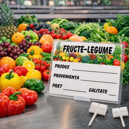 Printuri - Etichete de Pret Fructe si Legume 7X10CM cu Suport 5cm