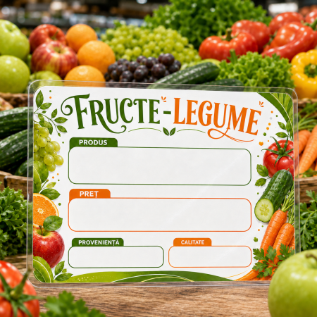 Printuri - ETICHETE DE PRET LAMINATE 10X7CM LEGUME-FRUCTE