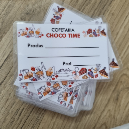 Printuri - Etichete de Pret Cofetarie 10x7CM cu Suport 5cm