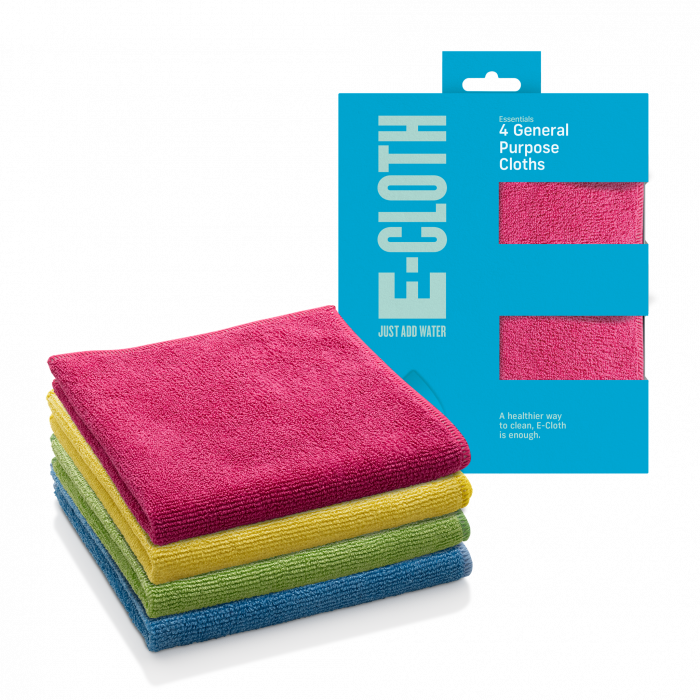 Set de Patru Lavete Premium E-Cloth, Universale din Microfibră pentru Curățenie Generală, Birou, Bucătărie, Baie, Geamuri, Praf, Diverse Culori, 32 x 32 cm [1]