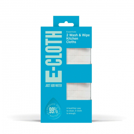 Set Două Lavete Premium E-Cloth din Microfibră Antibacteriană pentru Spălat și Uscat Vasele și Suprafețele din Bucătărie, 32 x 32 cm [2]