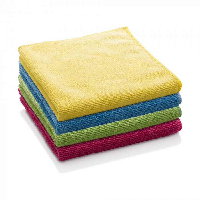 Set de Patru Lavete Premium E-Cloth, Universale din Microfibră pentru Curățenie Generală, Birou, Bucătărie, Baie, Geamuri, Praf, Diverse Culori, 32 x 32 cm [4]