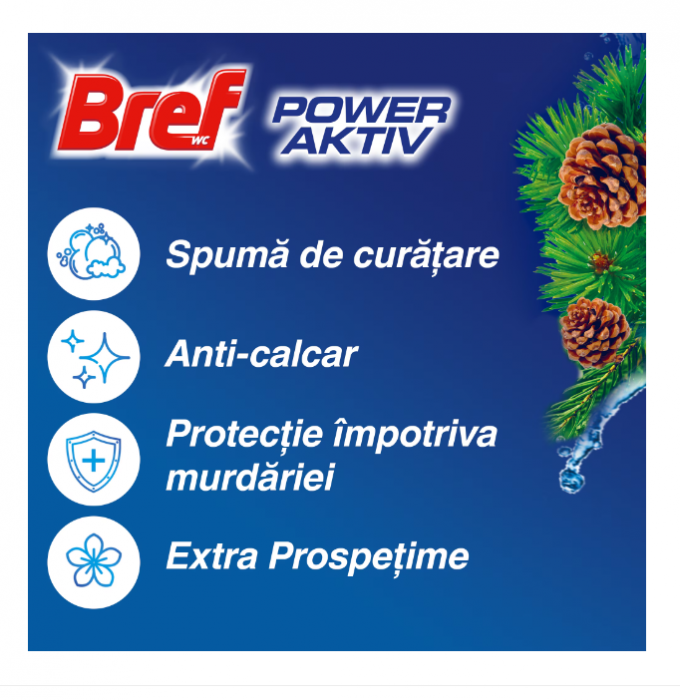 Odorizant toaleta Bref Power Active Pine, 6x50g [2]