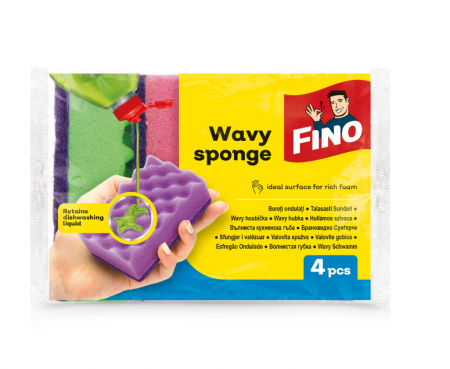 Produse de curatenie - Bureti ondulati Fino, 4 buc