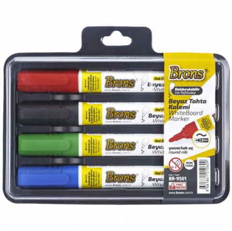 Markere - Marker reincarcabil tabla BRONS, 4 buc/set