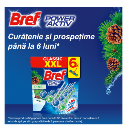 Odorizant toaleta Bref Power Active Pine, 6x50g [3]